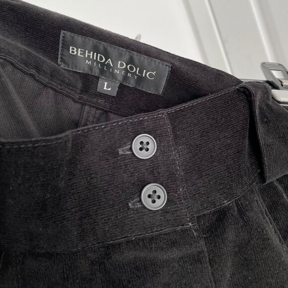 Behida Dolić Black Corduroy A-Line Skirt, size Large - Picture 3 of 5